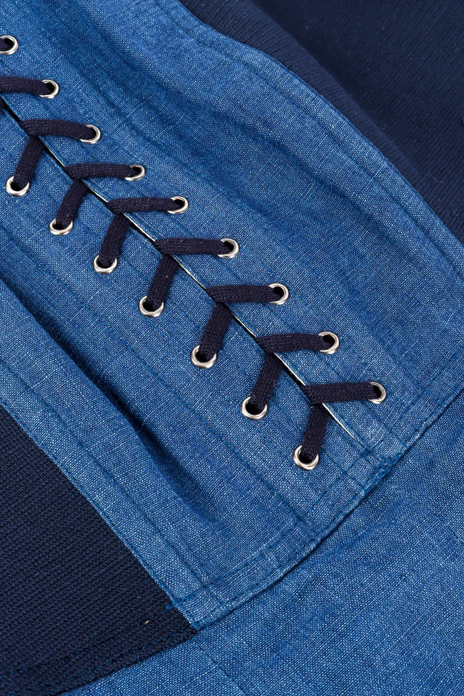Chambray Pleated Corset Skirt