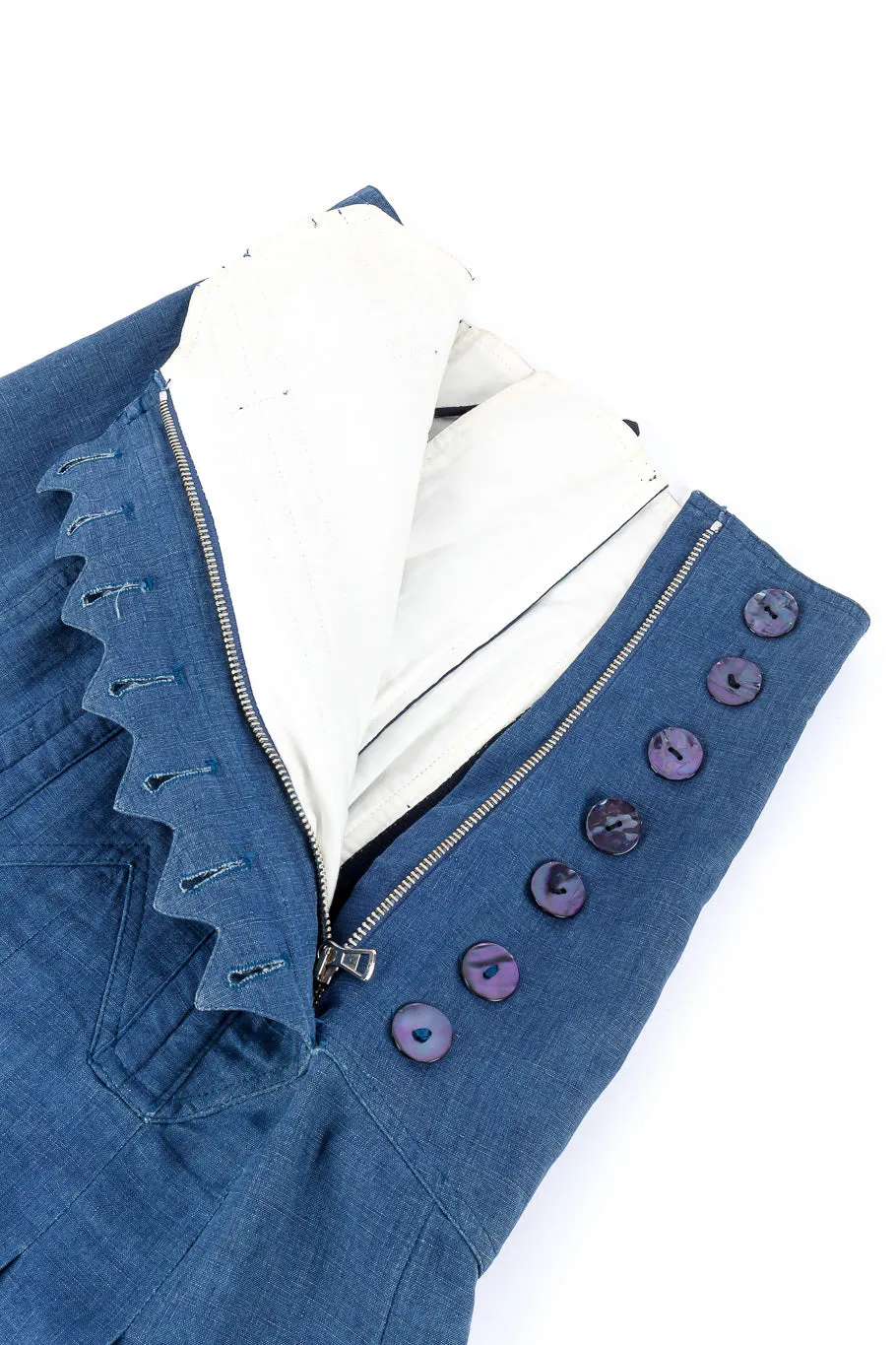 Chambray Pleated Corset Skirt