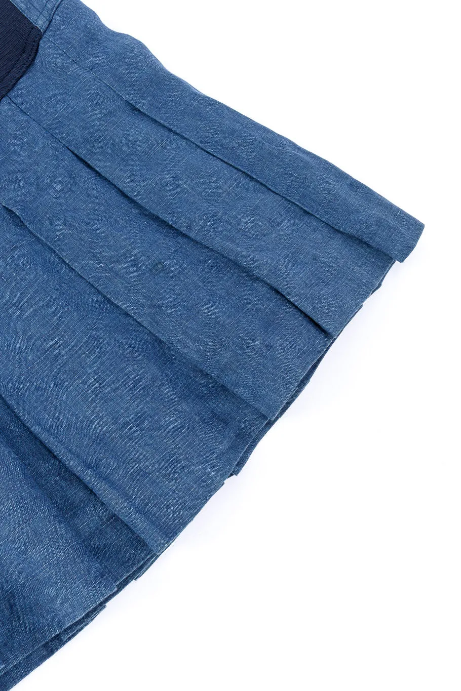 Chambray Pleated Corset Skirt