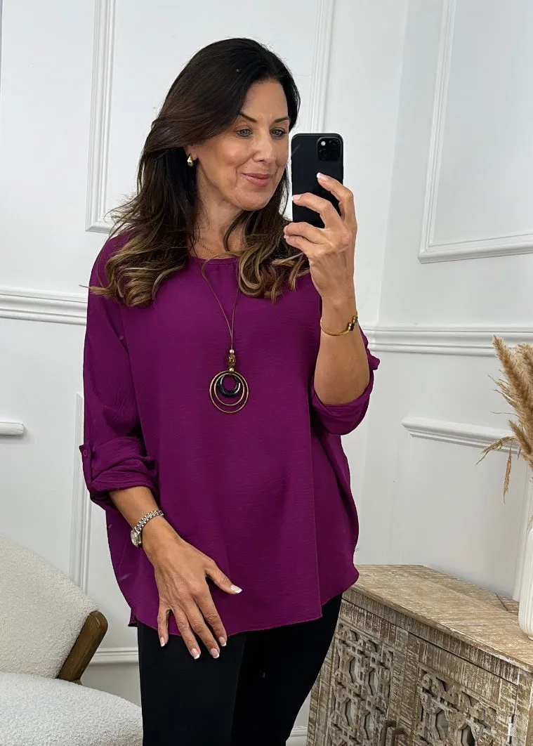 Charlie Berry Necklace Blouse