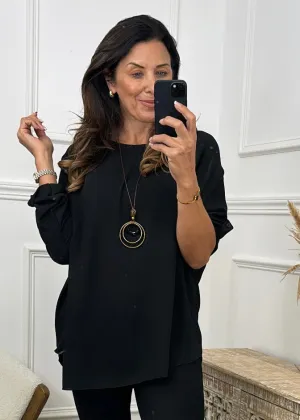 Charlie Black Necklace Blouse