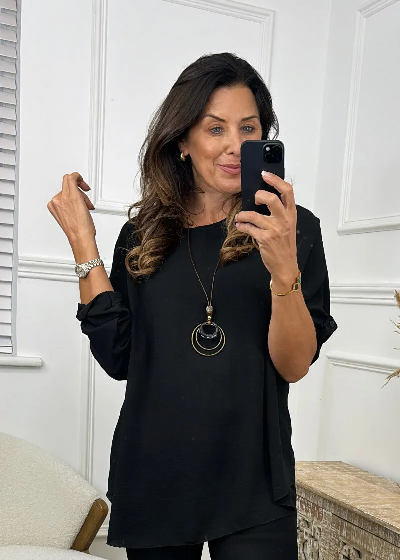 Charlie Black Necklace Blouse