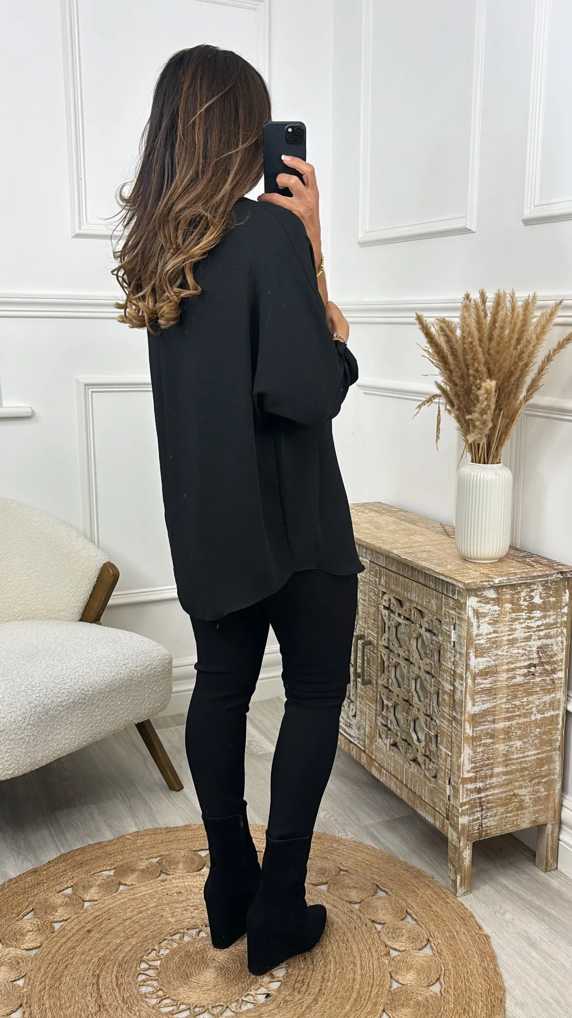 Charlie Black Necklace Blouse