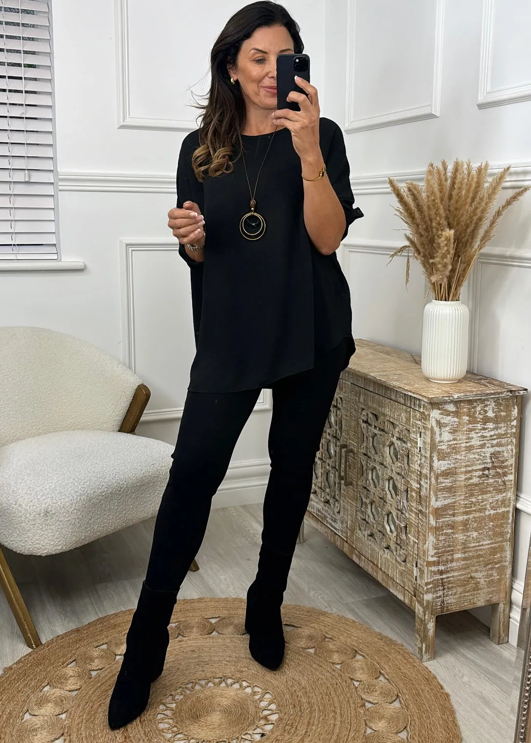 Charlie Black Necklace Blouse