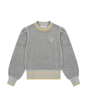 CHUCUCHU Velour Puff Crewneck - Gray