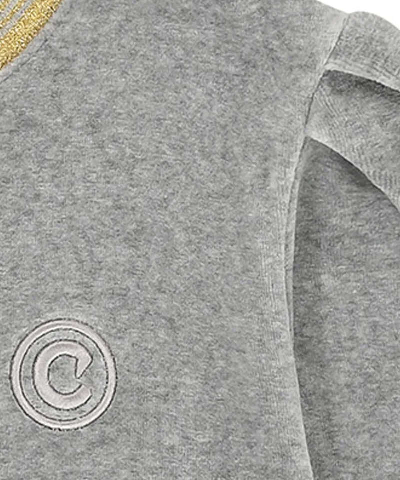 CHUCUCHU Velour Puff Crewneck - Gray