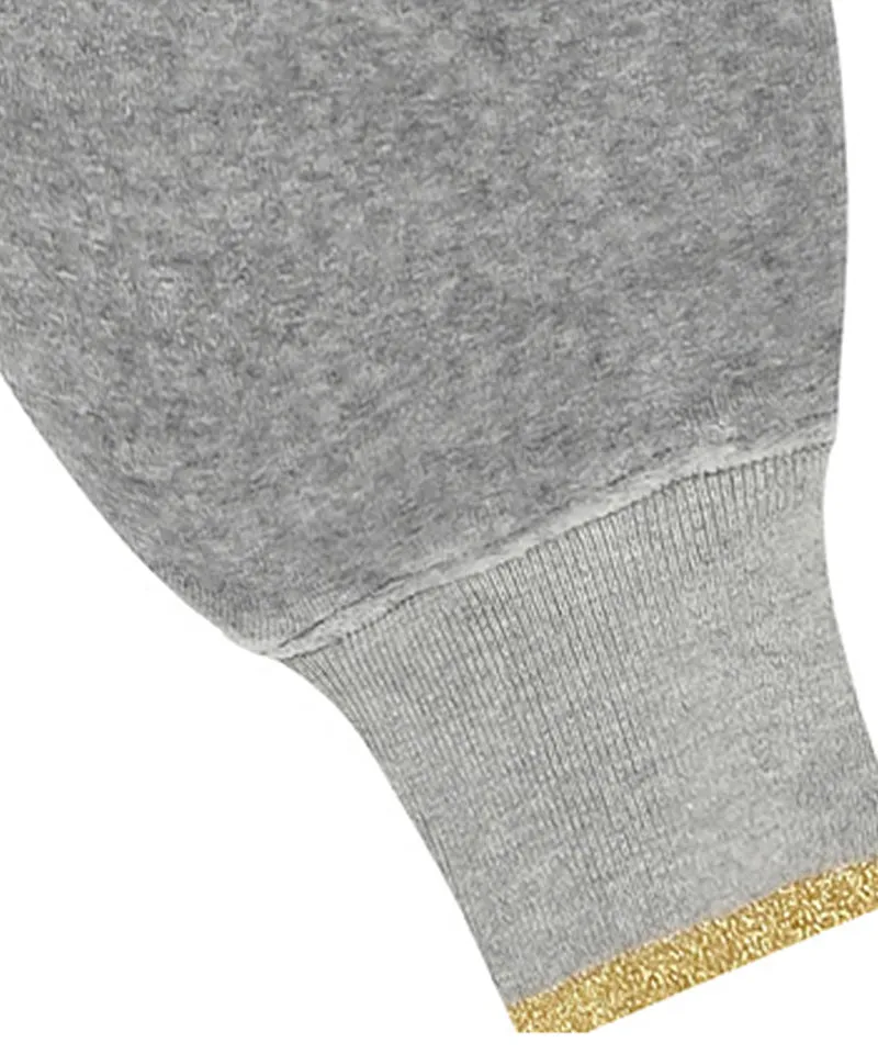 CHUCUCHU Velour Puff Crewneck - Gray
