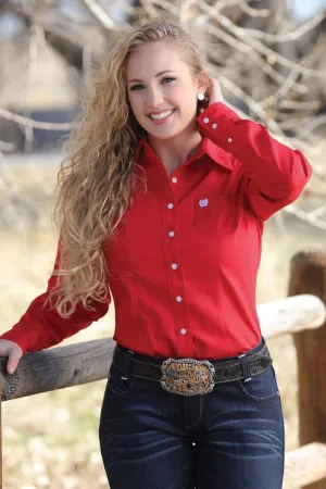 Cinch Shirt Womens Arena Solid Red