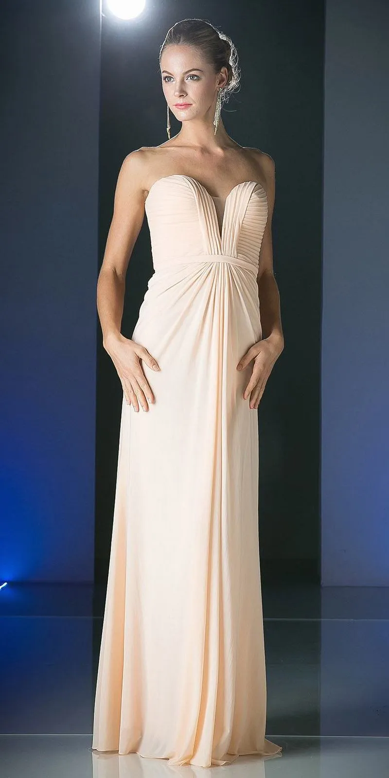 Cinderella Divine 601 Strapless Sweetheart Chiffon Semi Formal Dress