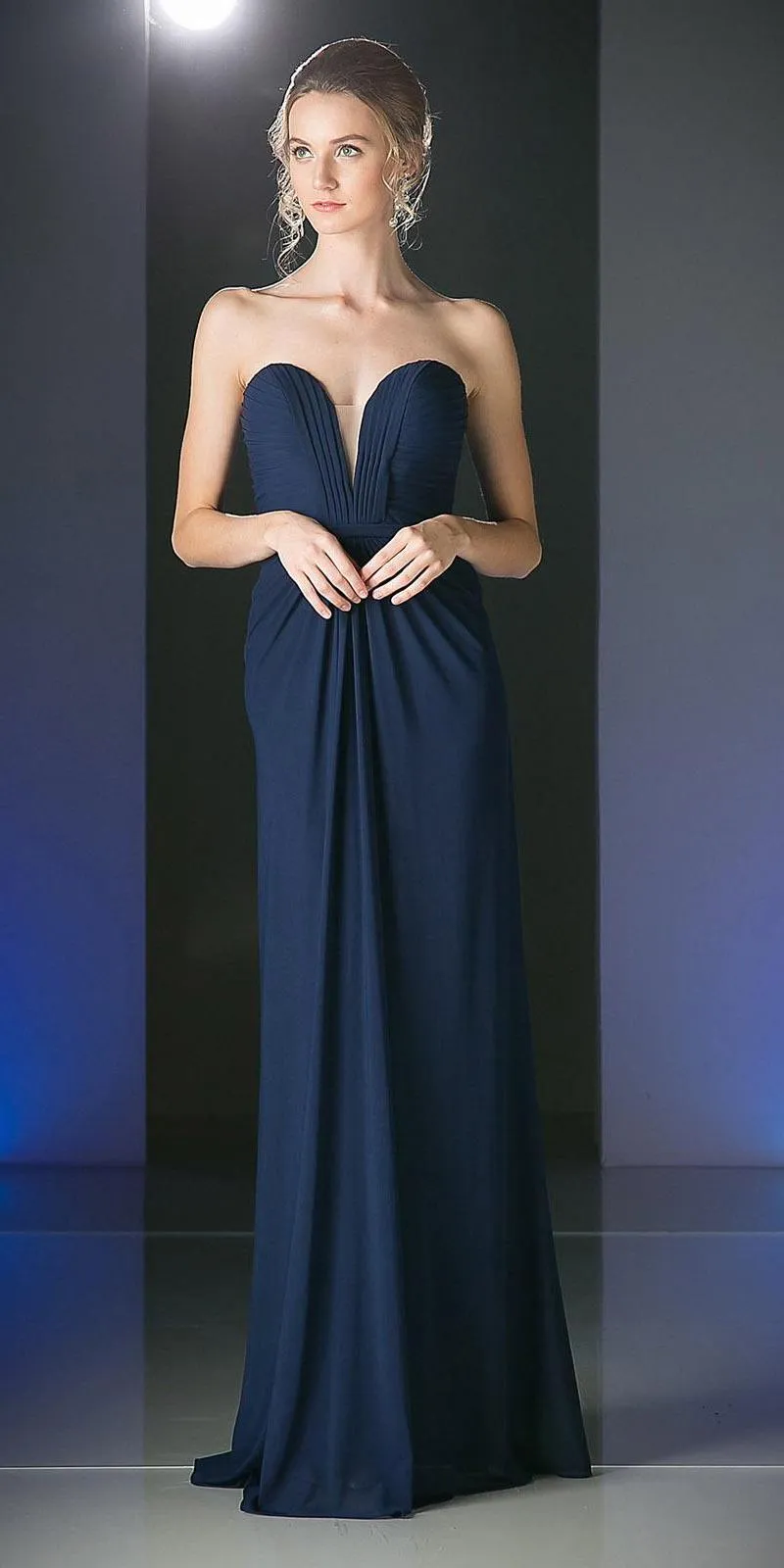 Cinderella Divine 601 Strapless Sweetheart Chiffon Semi Formal Dress