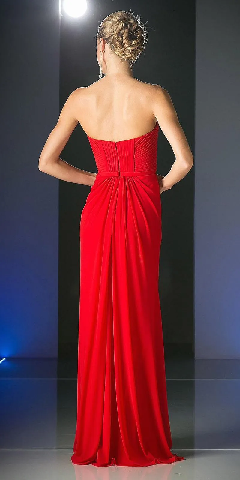 Cinderella Divine 601 Strapless Sweetheart Chiffon Semi Formal Dress