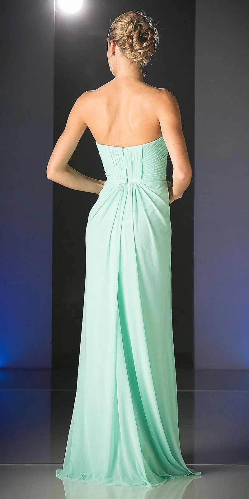 Cinderella Divine 601 Strapless Sweetheart Chiffon Semi Formal Dress
