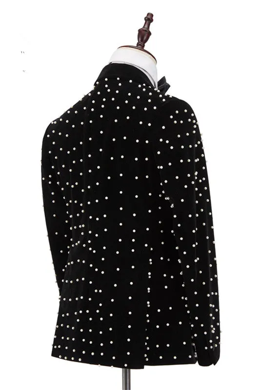 Classy Black Peaked Lapel Men Suits for Prom