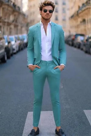 Classy One Button Notched Lapel Two Pieces Designer Men Suits for Prom