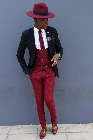 Classy Three Pieces Best Fitted Striped Men's Prom Suits