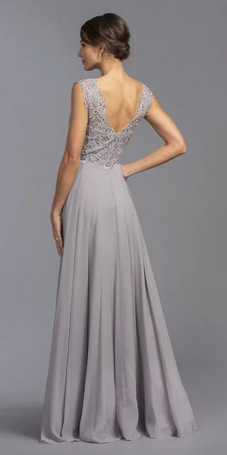 CLEARANCE - Aspeed USA M2341 Sleeveless Appliqued Long Dress (Size M)