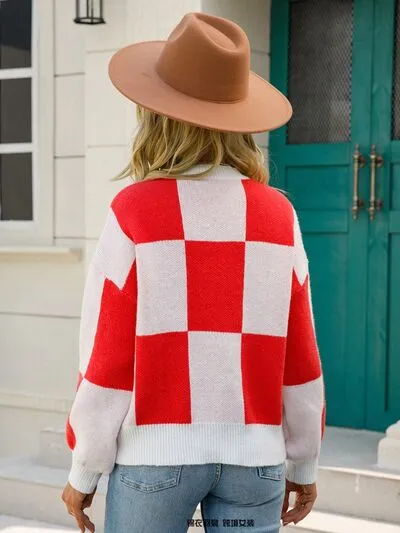 Crewneck Checkered Sweater [3 Colors]