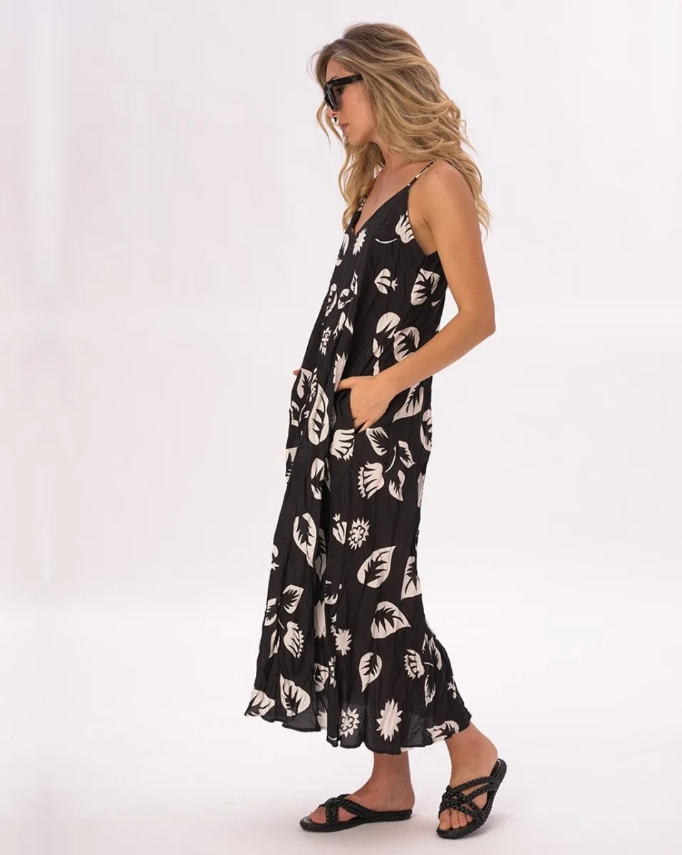 Crinkled Maxi Floral Slip Dress