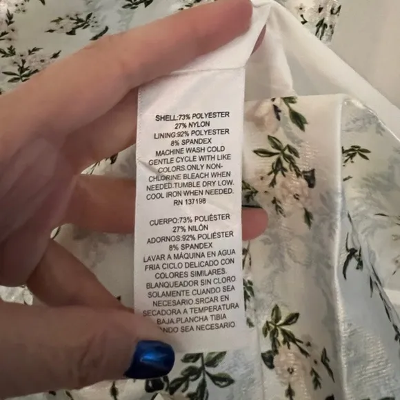 DANIELLE BERNSTEIN 14 White Floral Mini Dress WEWOREWHAT