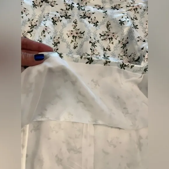 DANIELLE BERNSTEIN 14 White Floral Mini Dress WEWOREWHAT