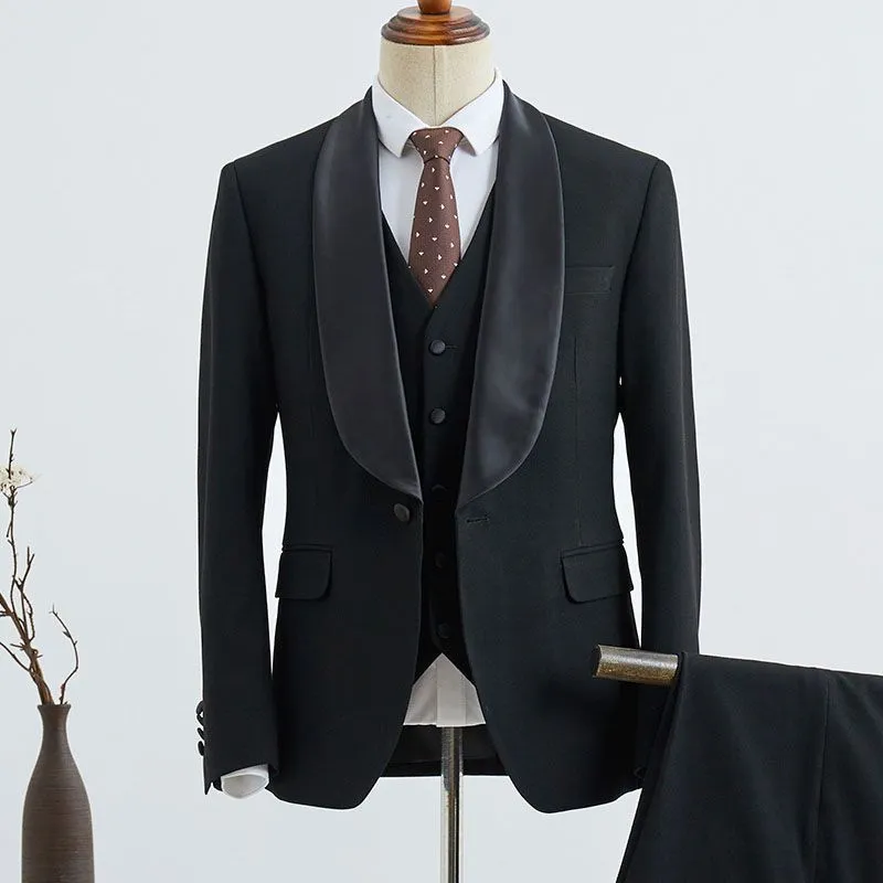 Decent Three-pieces Slim Fit Custom Wedding Suit For Grooms