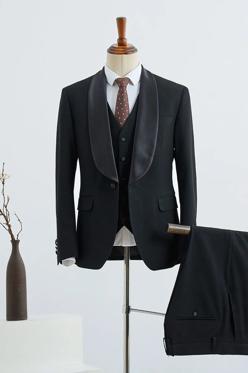 Decent Three-pieces Slim Fit Custom Wedding Suit For Grooms