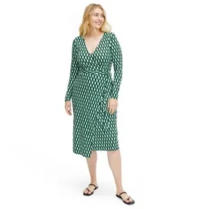 Diane Von Furstenberg DVF x Target Wrap Dress Arrow Geo Green Womens XS NEW