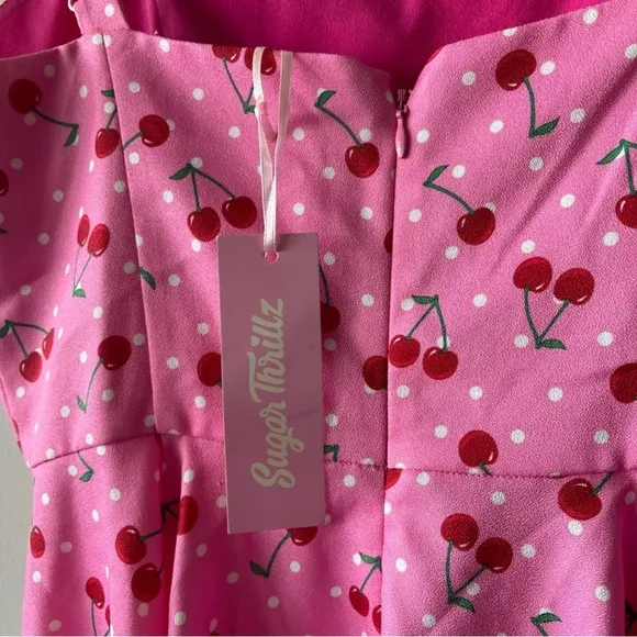 Dolls Kill Sugar Thrillz Cherry Munroe Mini Dress Medium