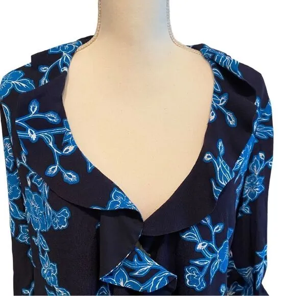 Draper James Geranium Floral Wrap Dress Size 2 Oversized