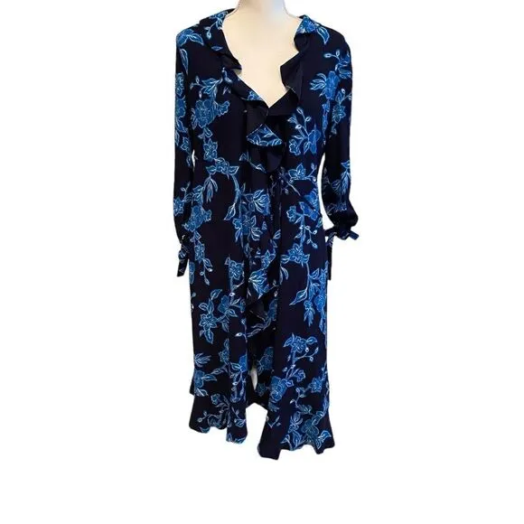 Draper James Geranium Floral Wrap Dress Size 2 Oversized