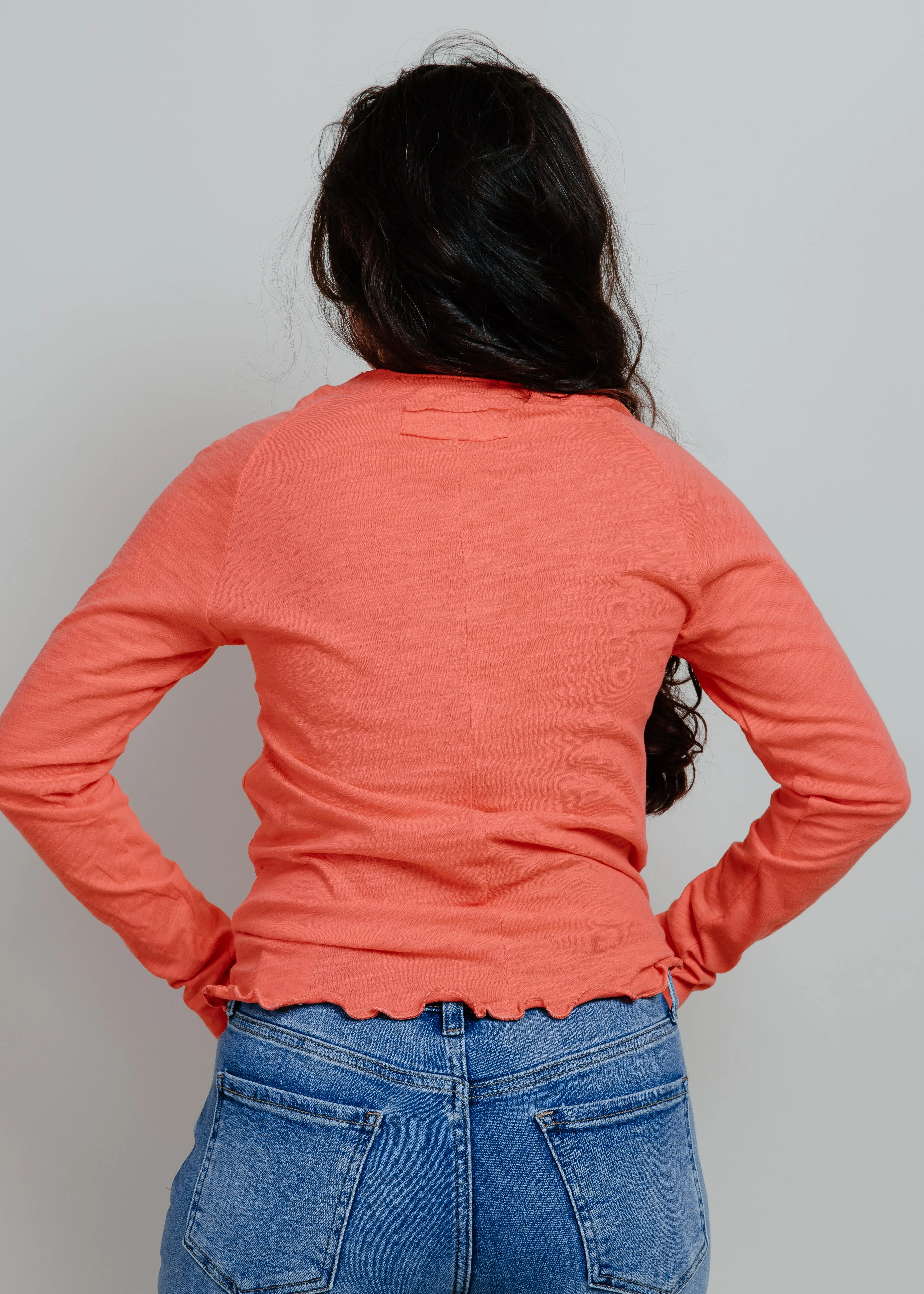 Draper Long Sleeve Top - Coral