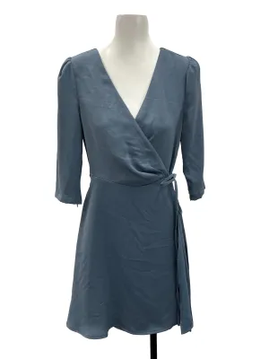 Dusty Blue Wrap Dress