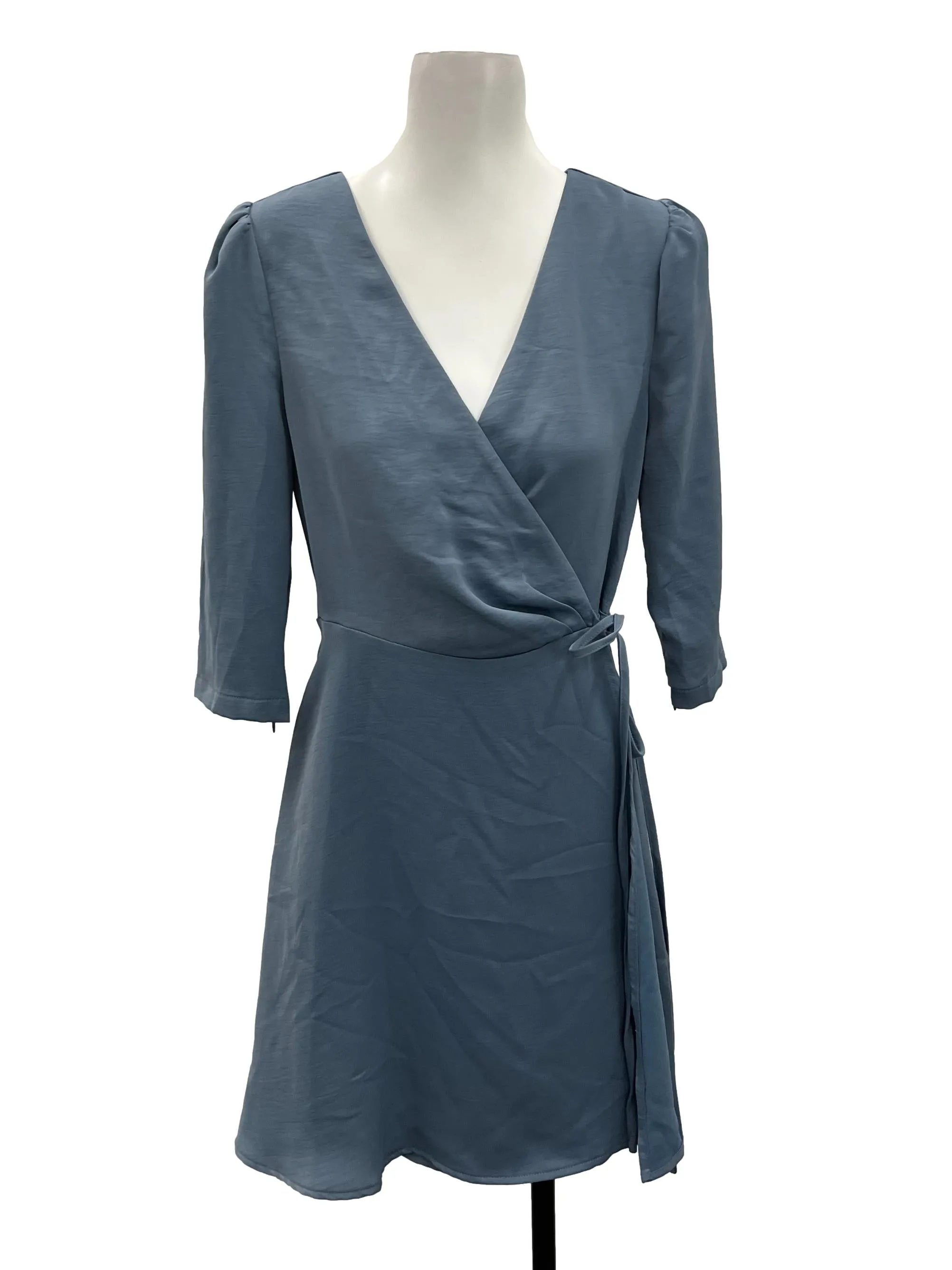 Dusty Blue Wrap Dress