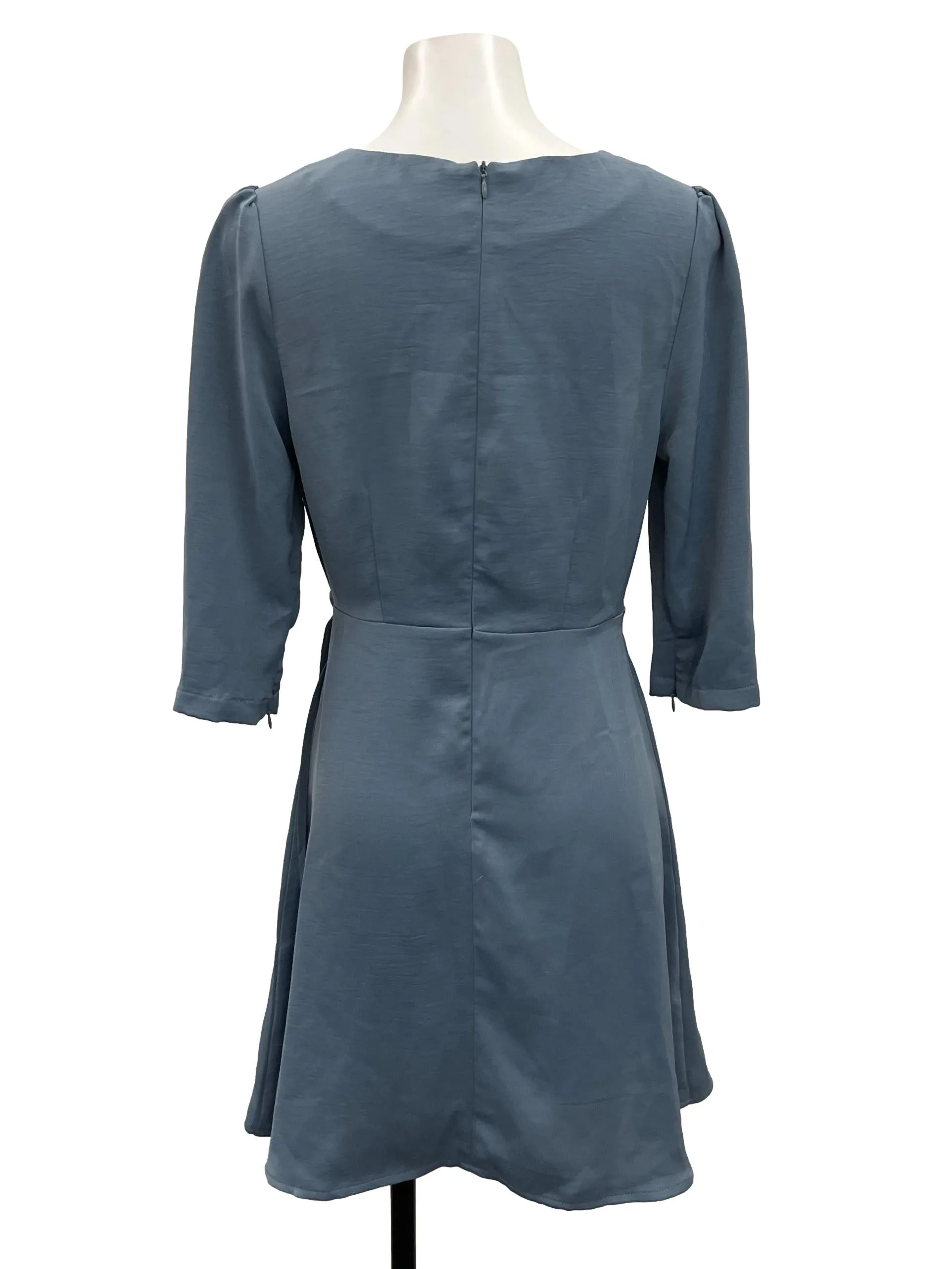 Dusty Blue Wrap Dress