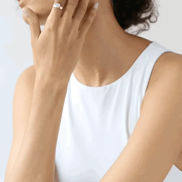 East-West Baguette Offset Double Ring
