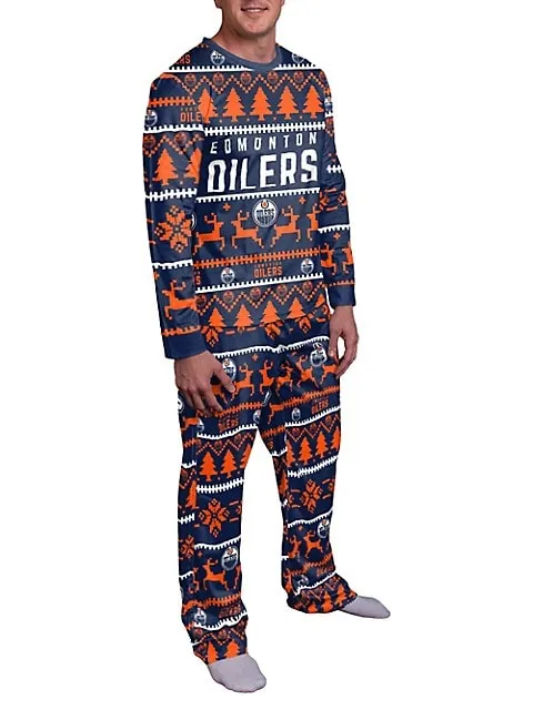 Edmonton Oilers Wordmark 2-Piece Pajama Set