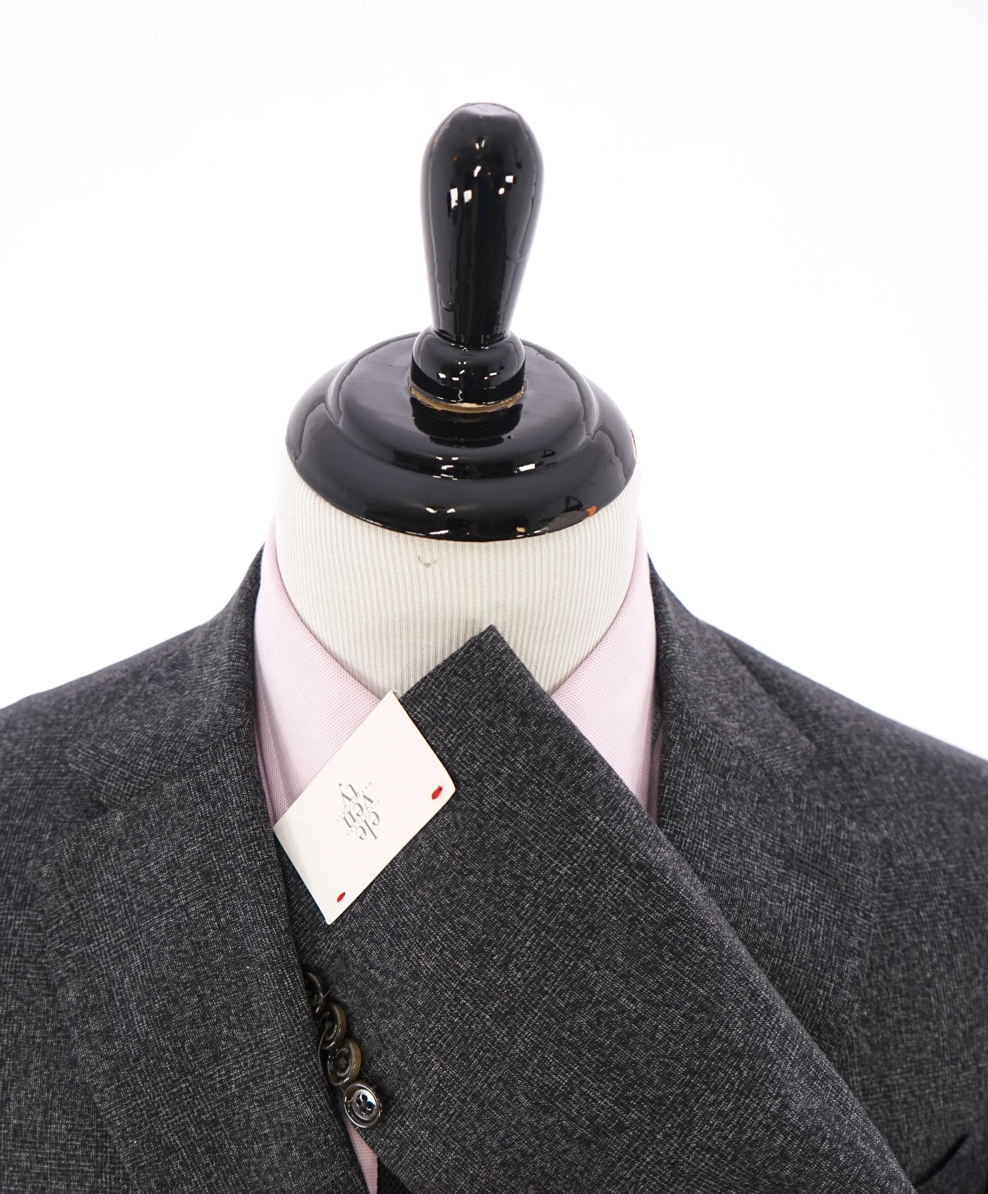 ELEVENTY -  "PREMIUM" Deconstructed Gray Melange Check WOOL/COTTON Suit - 46R