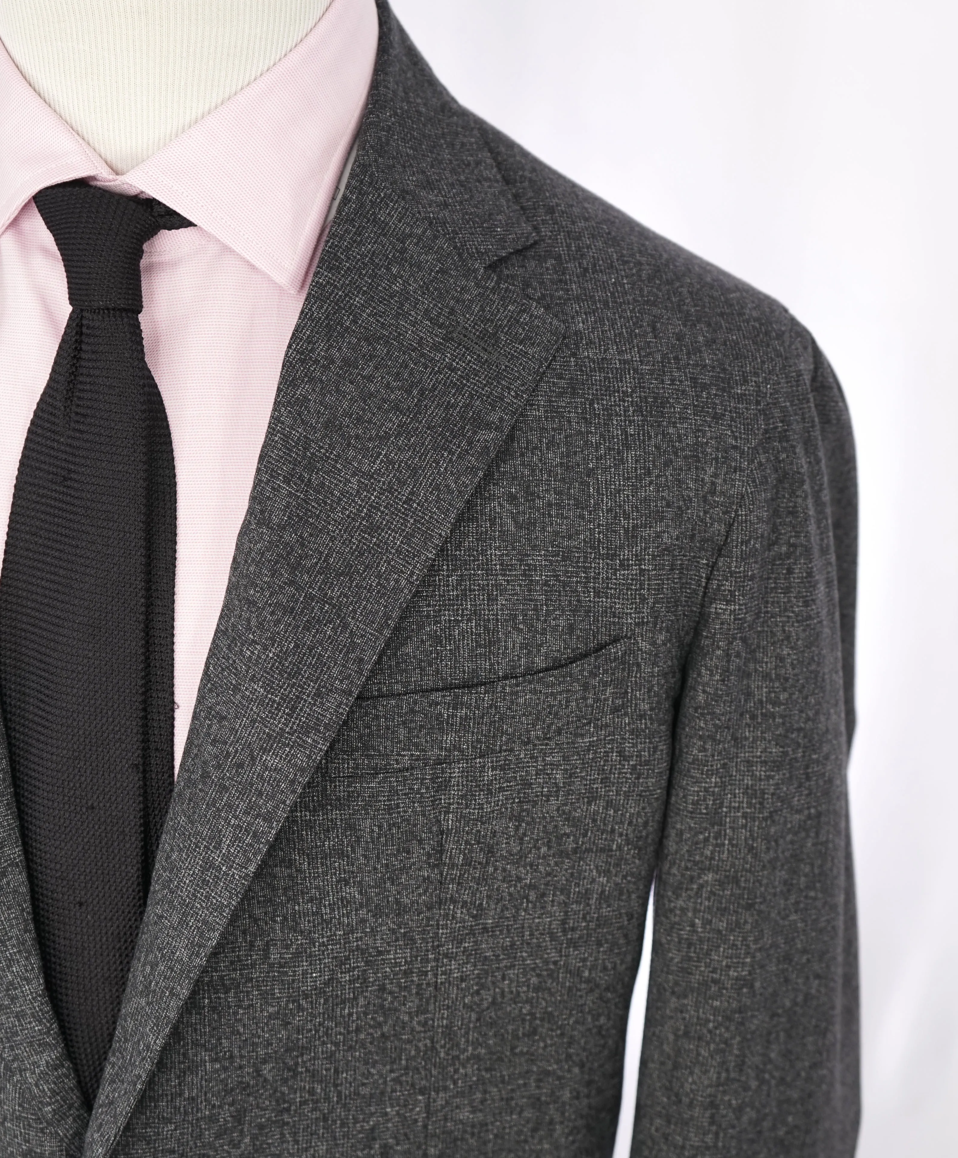 ELEVENTY -  "PREMIUM" Deconstructed Gray Melange Check WOOL/COTTON Suit - 46R