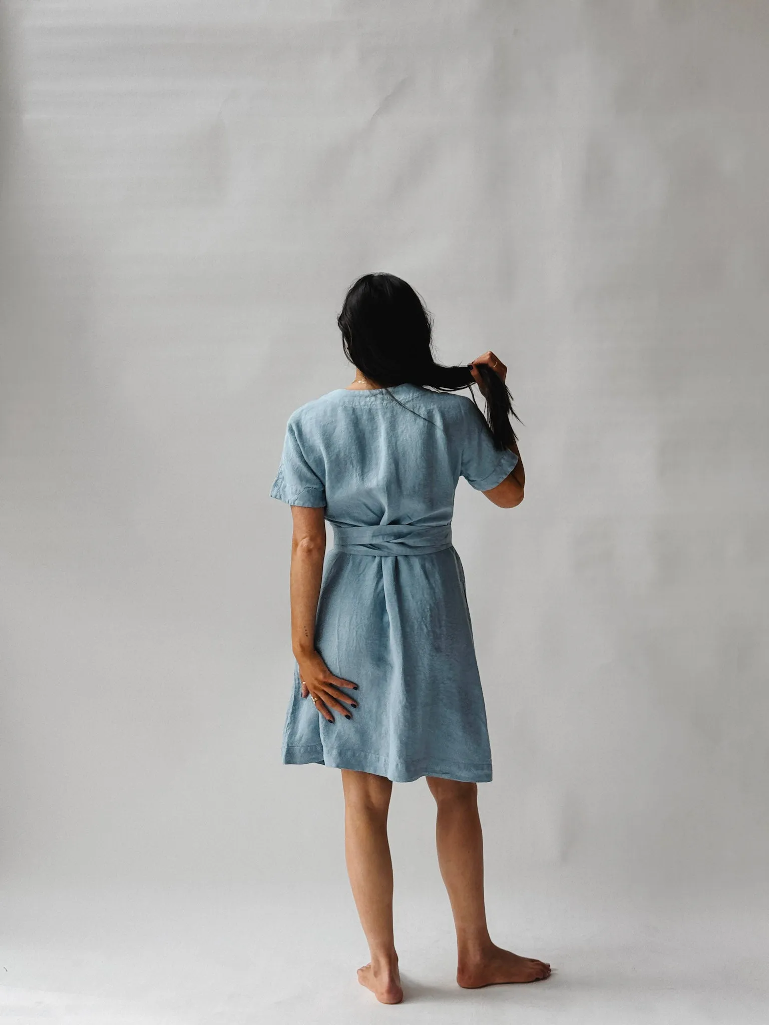 Eliana Linen Wrap Dress