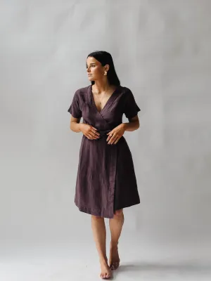 Eliana Linen Wrap Dress