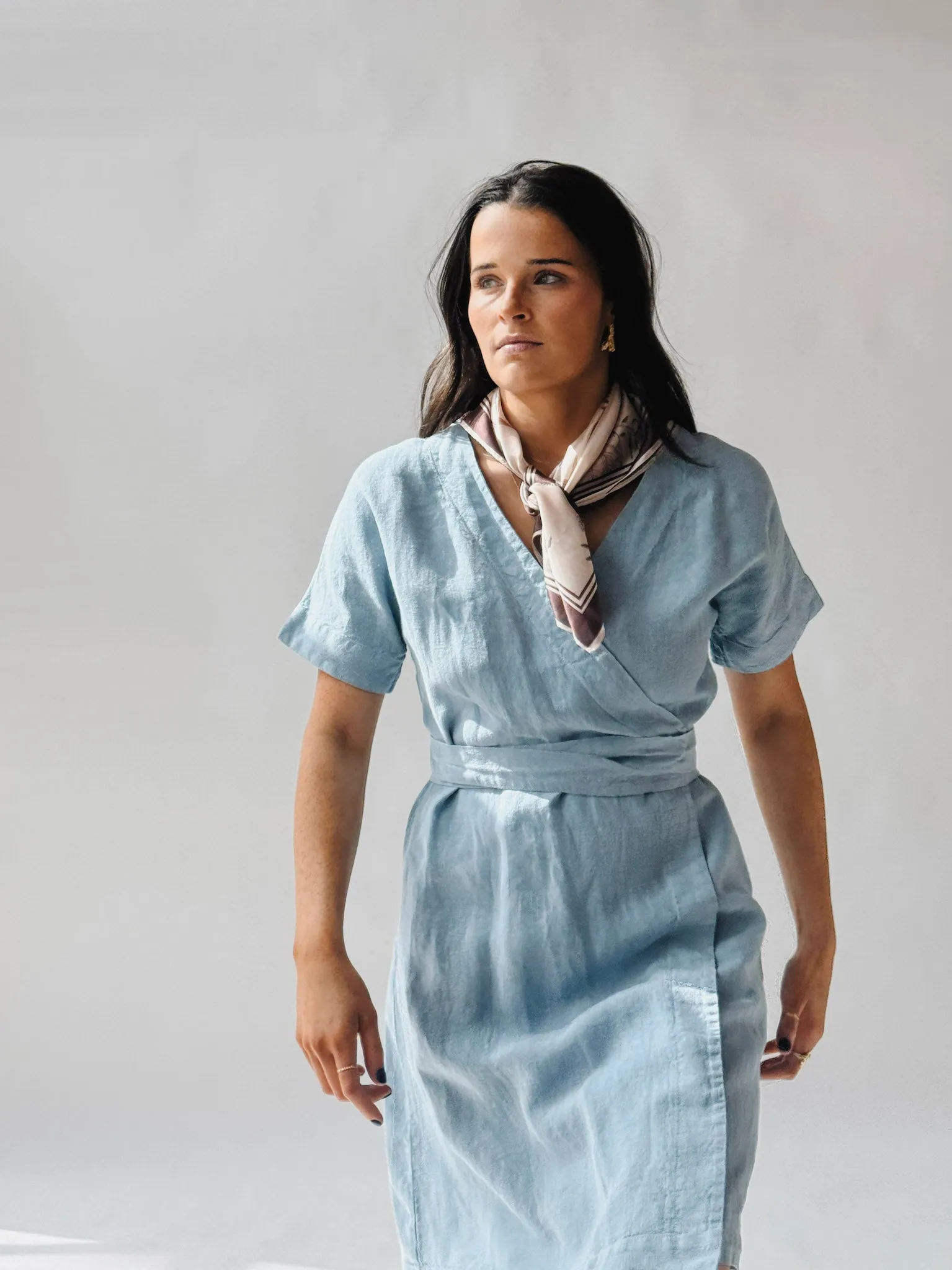 Eliana Linen Wrap Dress