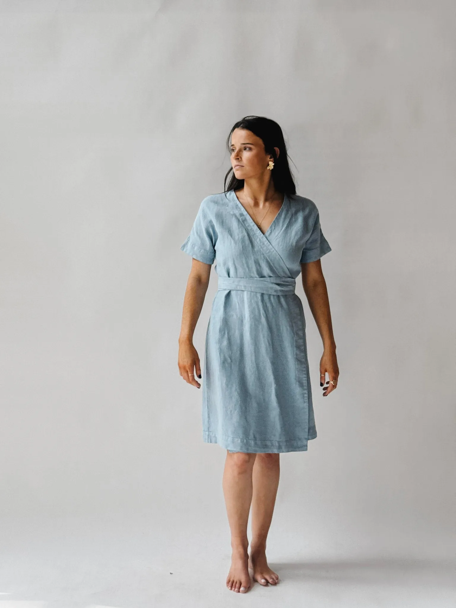 Eliana Linen Wrap Dress