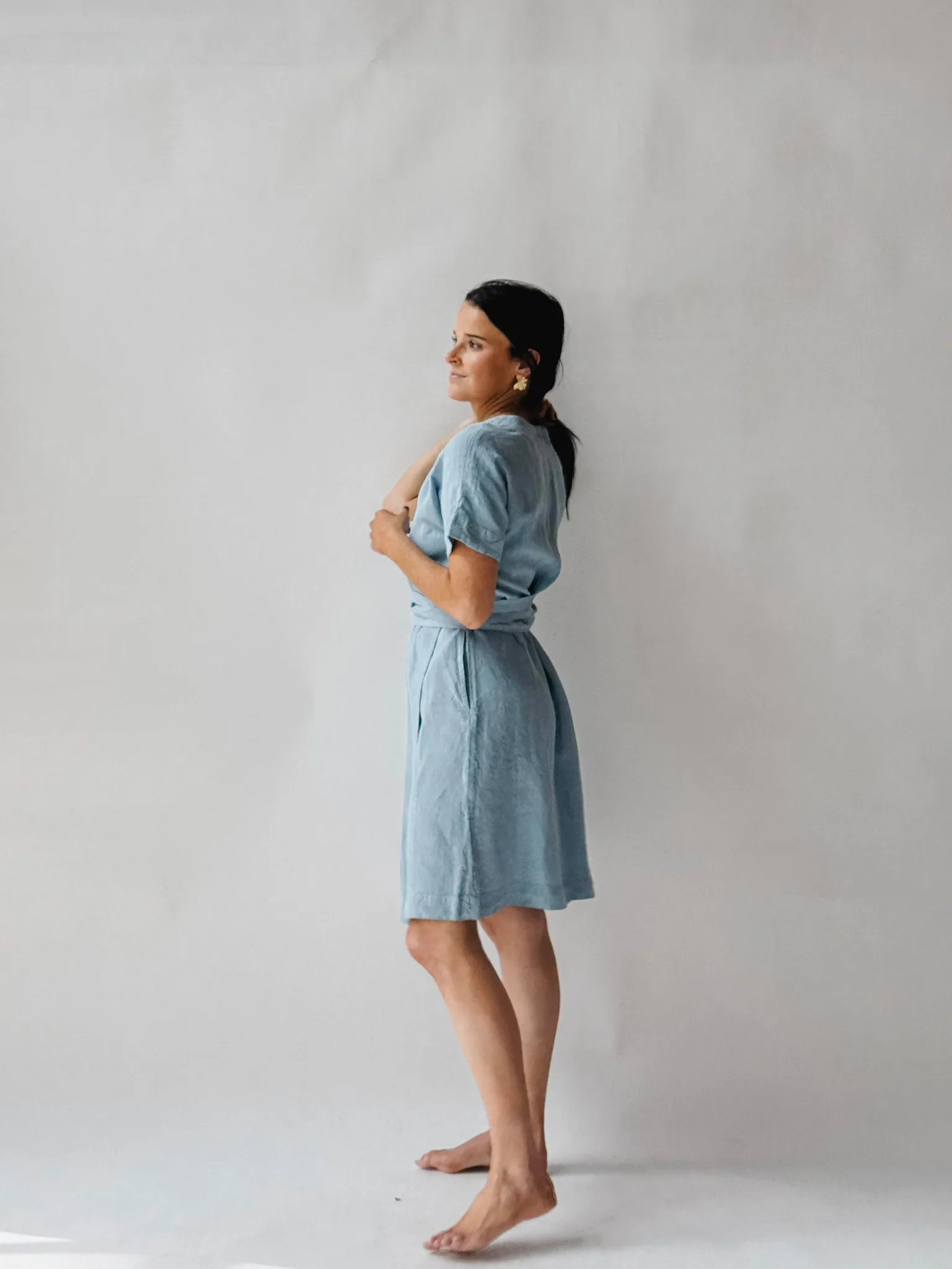 Eliana Linen Wrap Dress