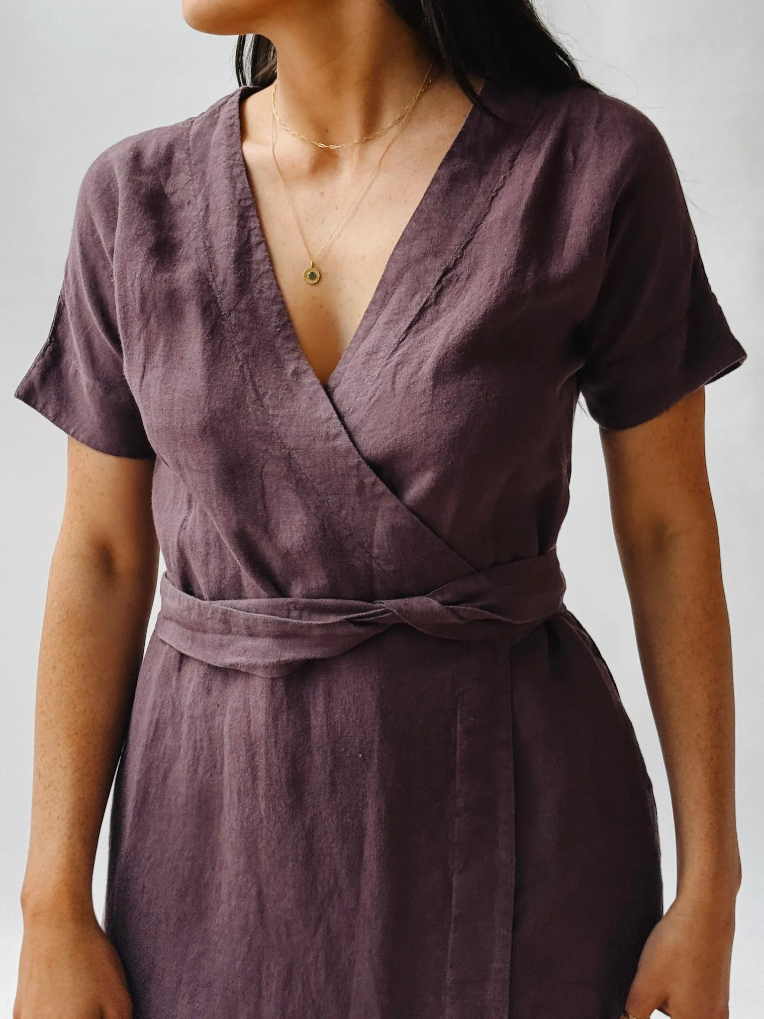Eliana Linen Wrap Dress