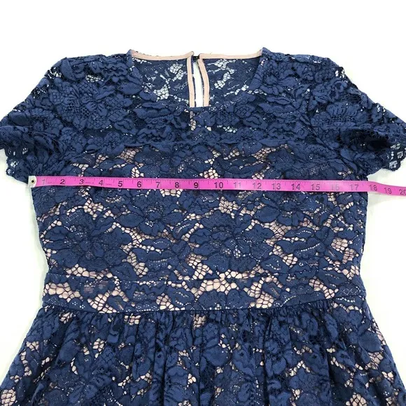 Eliza J Blue Lace Fit and Flare Dress