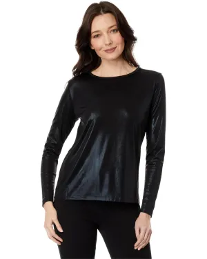 Elliott Lauren Glimmer Knit Long Sleeve Shimmer Top Lead