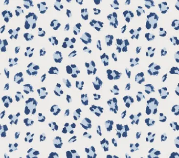 Ellison Skirted Ottoman - Blue Leopard