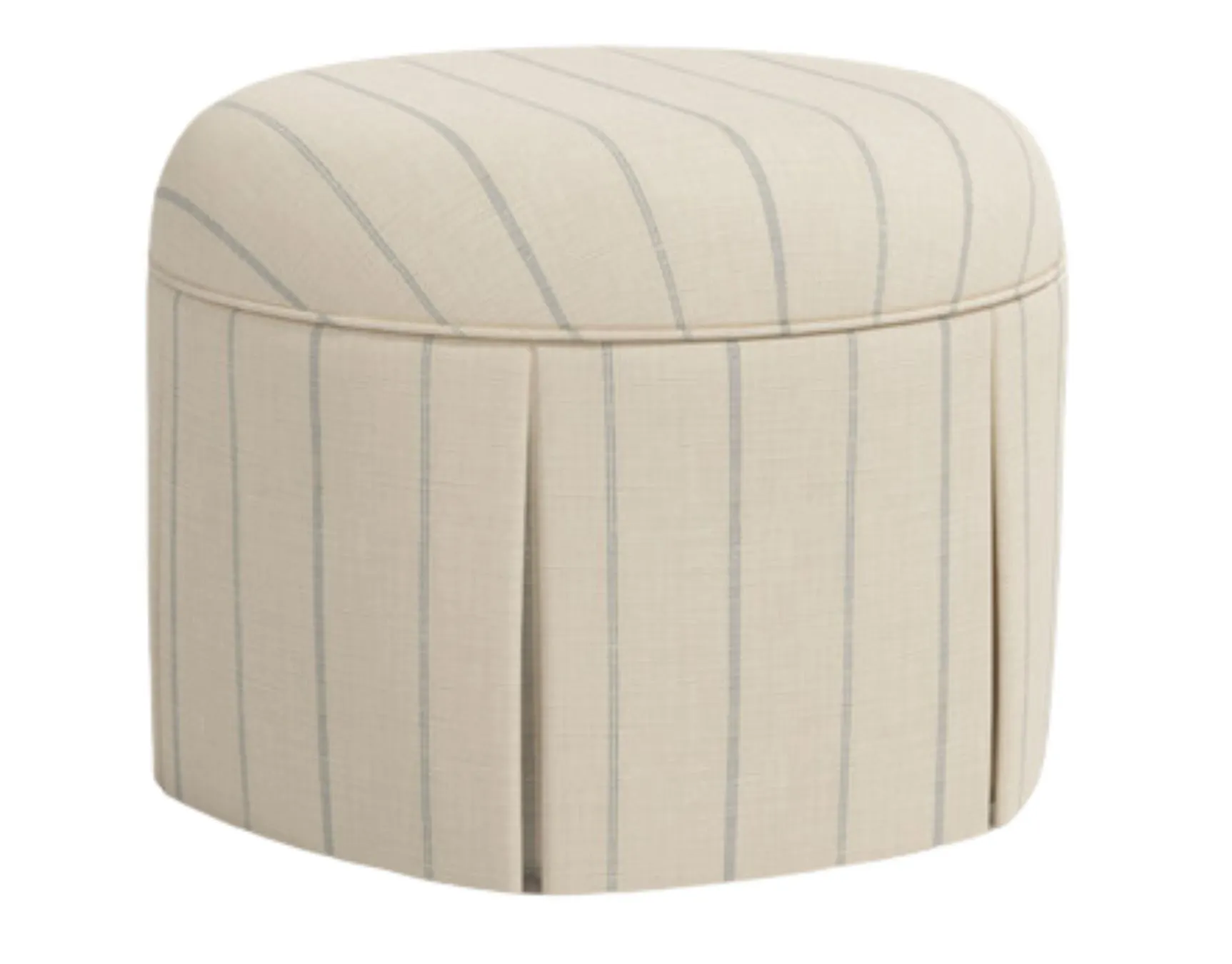 Ellison Skirted Ottoman - Sky Stripe