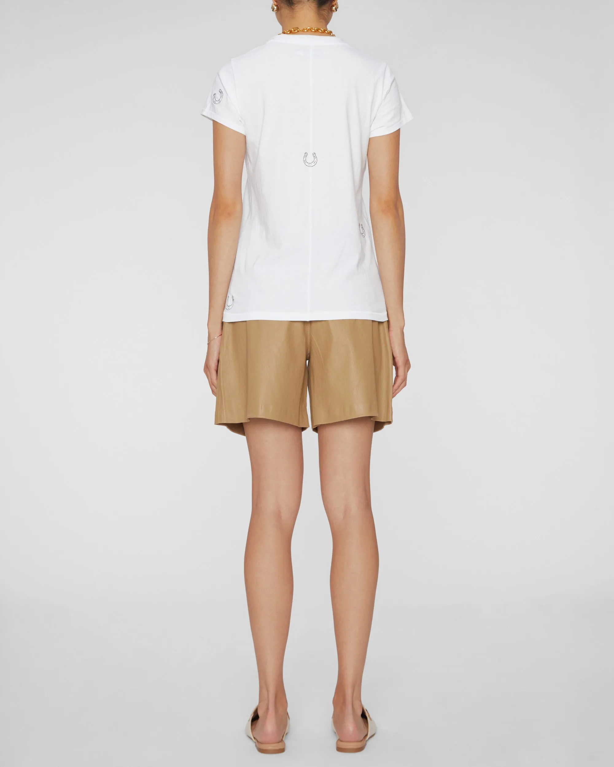 Embroidered Cotton T-Shirt in Horseshoe