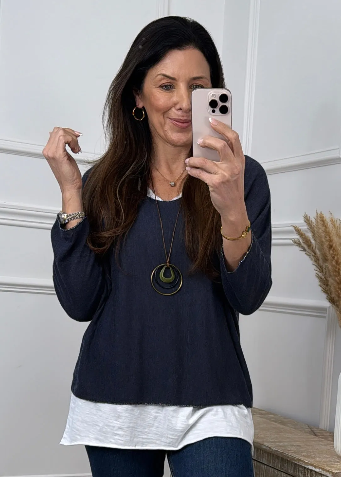 Emerson Navy Layered Top